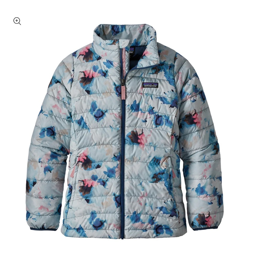 Patagonia Blue Floral watercolor Puffer Jacket